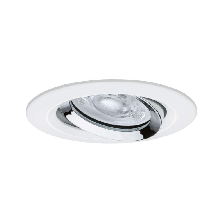 Paulmann LED Einbauleuchte Nova Plus GU10 Flat IP65 93mm 4,9W 550lm 230V dimmbar 4000K Weiß matt#Chrom