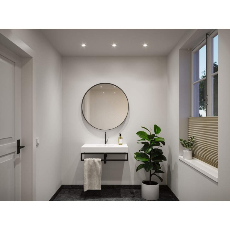 Paulmann LED Einbauleuchte Nova Plus GU10 Flat IP65 93mm 4,9W 550lm 230V dimmbar 4000K Weiß matt#Chrom