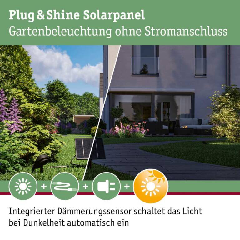 Paulmann Plug & Shine Solarpanel IP44 24V max. 21W Anthrazit