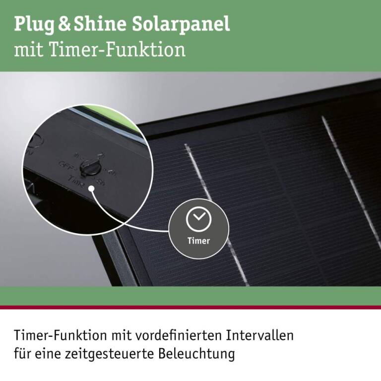 Paulmann Plug & Shine Solarpanel IP44 24V max. 21W Anthrazit