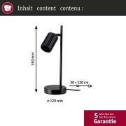 Tischleuchte Lirena GU10 max. 7W Schwarz matt Metall