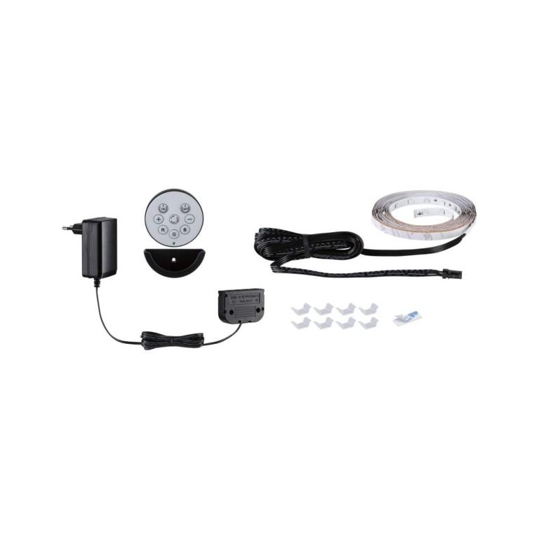 Paulmann LED Strip Akkustik Paneel Basisset 2,4m RGB Schwarz