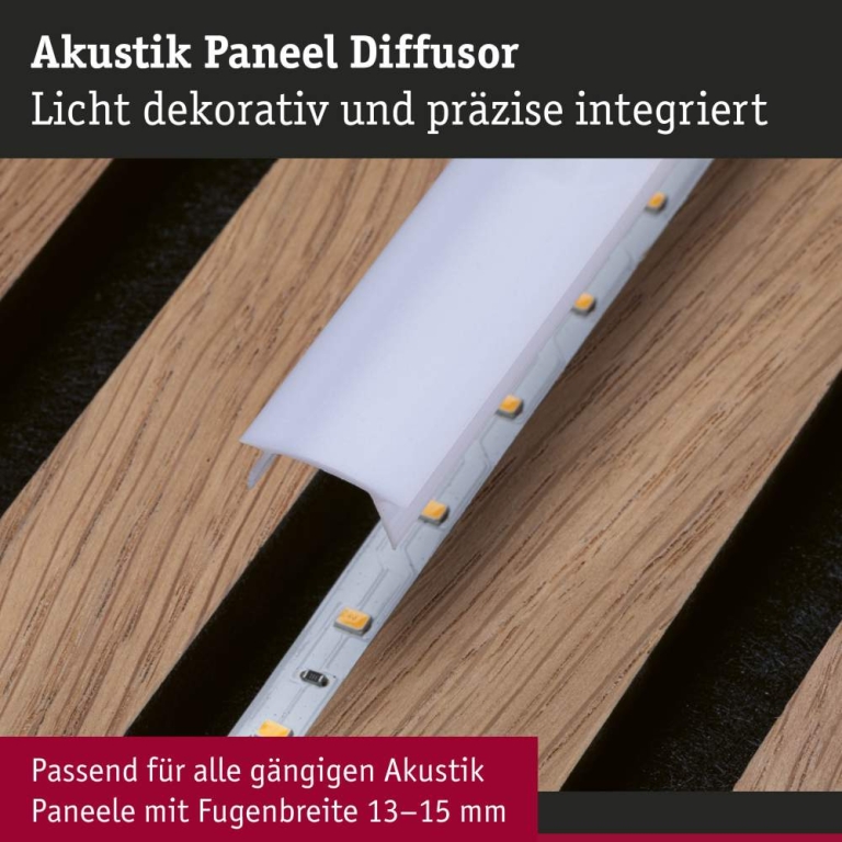 Paulmann LED Strip Aufbauprofil Diffusor 0,8m Kunststoff Weiß