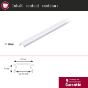 LED Strip Aufbauprofil Diffusor 0,8m Kunststoff Weiß