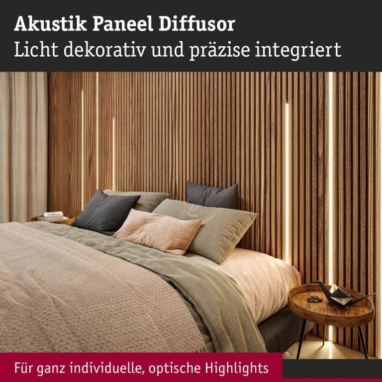 Paulmann LED Strip Aufbauprofil Diffusor 0,8m Kunststoff Schwarz