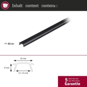 LED Strip Aufbauprofil Diffusor 0,8m Kunststoff Schwarz