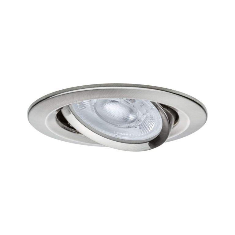 Paulmann LED Einbauleuchte 3-Step-Dim Nova GU10 Flat schwenkbar 4,9W 550lm 230V dimmbar 2700K Eisen gebürstet