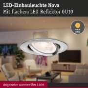 LED Einbauleuchte 3-Step-Dim Nova GU10 Flat schwenkbar 4,9W 550lm 230V dimmbar 2700K Eisen gebürstet