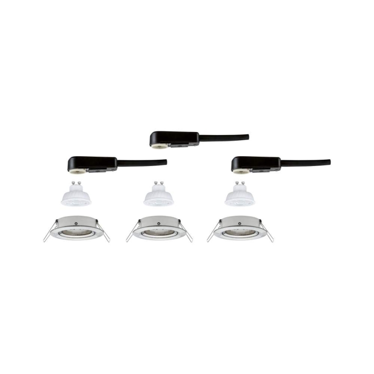Paulmann LED Einbauleuchte 3-Step-Dim Nova GU10 Flat schwenkbar 3x4,9W 3x550lm 230V dimmbar 2700K Eisen gebürstet