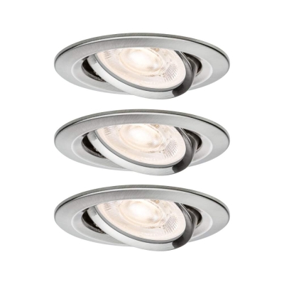 Paulmann LED Einbauleuchte 3-Step-Dim Nova GU10 Flat schwenkbar 3x4,9W 3x550lm 230V dimmbar 2700K Eisen gebürstet