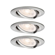 LED Einbauleuchte 3-Step-Dim Nova GU10 Flat schwenkbar 3x4,9W 3x550lm 230V dimmbar 2700K Eisen gebürstet
