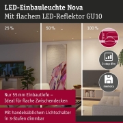LED Einbauleuchte 3-Step-Dim Nova GU10 Flat schwenkbar 3x4,9W 3x550lm 230V dimmbar 2700K Eisen gebürstet