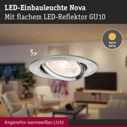 LED Einbauleuchte 3-Step-Dim Nova GU10 Flat schwenkbar 3x4,9W 3x550lm 230V dimmbar 2700K Eisen gebürstet