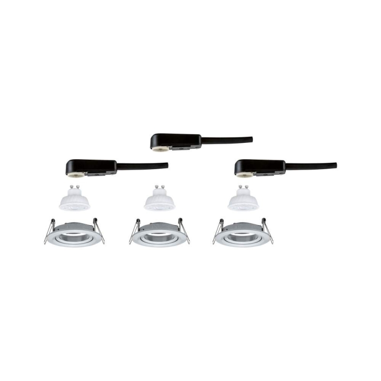 Paulmann LED Einbauleuchte 3-Step-Dim Nova GU10 Flat schwenkbar 3x4,9W 3x550lm 230V dimmbar 2700K Alu gedreht
