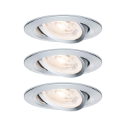 LED Einbauleuchte 3-Step-Dim Nova GU10 Flat schwenkbar 3x4,9W 3x550lm 230V dimmbar 2700K Alu gedreht