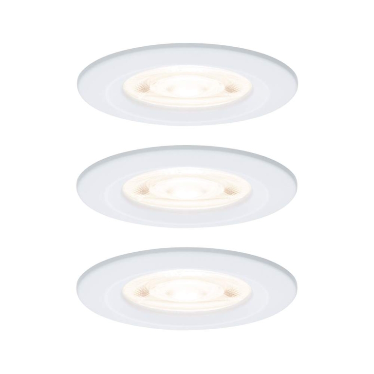 Paulmann LED Einbauleuchte 3-Step-Dim Nova GU10 Flat starr IP44 3x4,9W 3x550lm 230V dimmbar 2700K Weiß matt