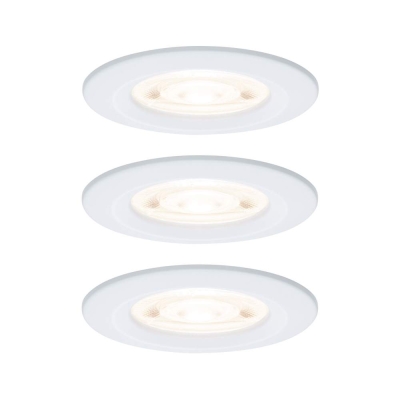 Paulmann LED Einbauleuchte 3-Step-Dim Nova GU10 Flat starr IP44 3x4,9W 3x550lm 230V dimmbar 2700K Weiß matt