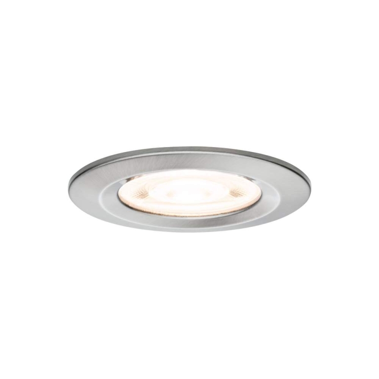 Paulmann LED Einbauleuchte 3-Step-Dim Nova GU10 Flat starr IP44 3x4,9W 3x550lm 230V dimmbar 2700K Eisen gebürstet