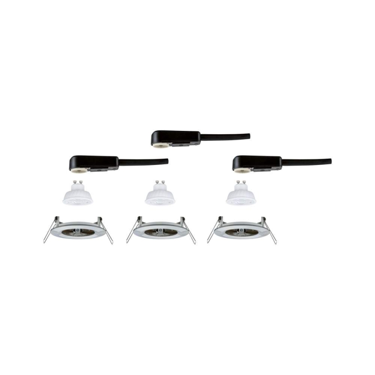Paulmann LED Einbauleuchte 3-Step-Dim Nova GU10 Flat starr IP44 3x4,9W 3x550lm 230V dimmbar 2700K Eisen gebürstet