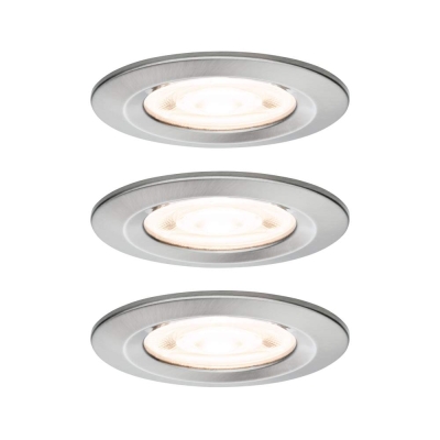Paulmann LED Einbauleuchte 3-Step-Dim Nova GU10 Flat starr IP44 3x4,9W 3x550lm 230V dimmbar 2700K Eisen gebürstet