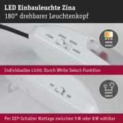 LED Einbauleuchte Zina IP65 5W / 8W 685lm / 0lm 230V dimmbar 2700 - 4000K Eisen gebürstet