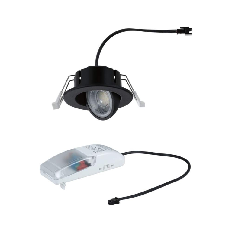Paulmann LED Einbauleuchte Zina IP65 5W / 8W 685lm / 0lm 230V dimmbar 2700 - 4000K Schwarz matt