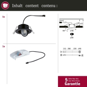 LED Einbauleuchte Zina IP65 5W / 8W 685lm / 0lm 230V dimmbar 2700 - 4000K Schwarz matt