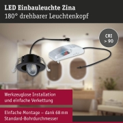LED Einbauleuchte Zina IP65 5W / 8W 685lm / 0lm 230V dimmbar 2700 - 4000K Schwarz matt