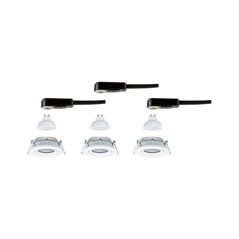 Paulmann LED Einbauleuchte Nova Plus GU10 Flat IP65 93mm 3x4,9W 3x550lm 230V dimmbar 2700K Weiß matt