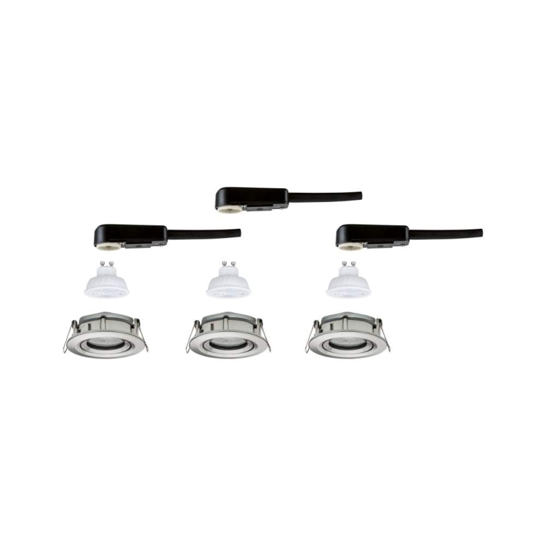 Paulmann LED Einbauleuchte Nova Plus GU10 Flat IP65 93mm 3x4,9W 3x550lm 230V dimmbar 2700K Eisen gebürstet