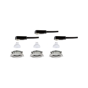 LED Einbauleuchte Nova Plus GU10 Flat IP65 93mm 3x4,9W 3x550lm 230V dimmbar 2700K Eisen gebürstet