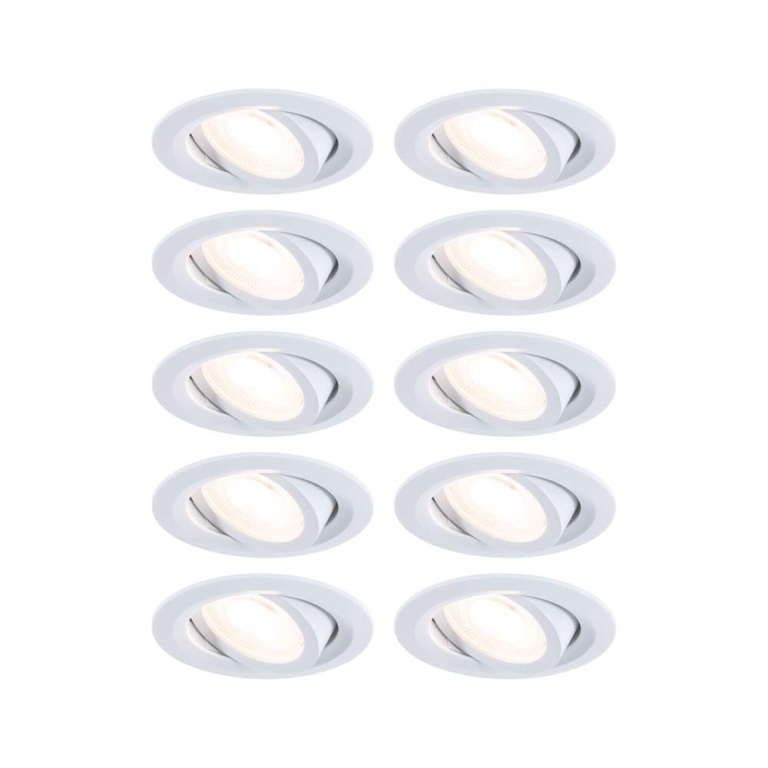 Paulmann LED Einbauleuchte FixedLED 10er-Set schwenkbar 25° 10x4,8W 10x440lm 230V  3000K Weiß