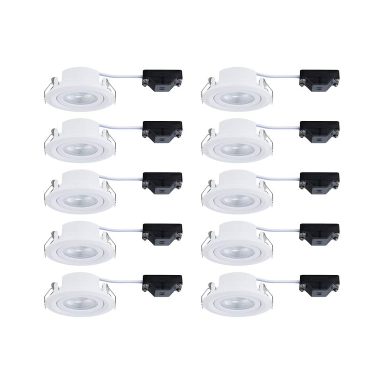 Paulmann LED Einbauleuchte FixedLED 10er-Set schwenkbar 25° 10x4,8W 10x440lm 230V  3000K Weiß