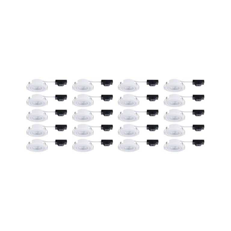 Paulmann LED Einbauleuchte FixedLED 20er-Set schwenkbar 25° 20x4,8W 20x460lm 230V  3000K Weiß