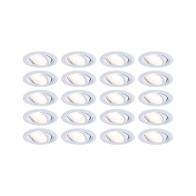 Paulmann LED Einbauleuchte FixedLED 20er-Set schwenkbar 25° 20x4,8W 20x460lm 230V  3000K Weiß
