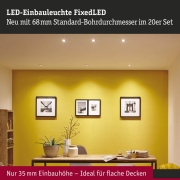 LED Einbauleuchte FixedLED 20er-Set schwenkbar 25° 20x4,8W 20x460lm 230V  3000K Weiß