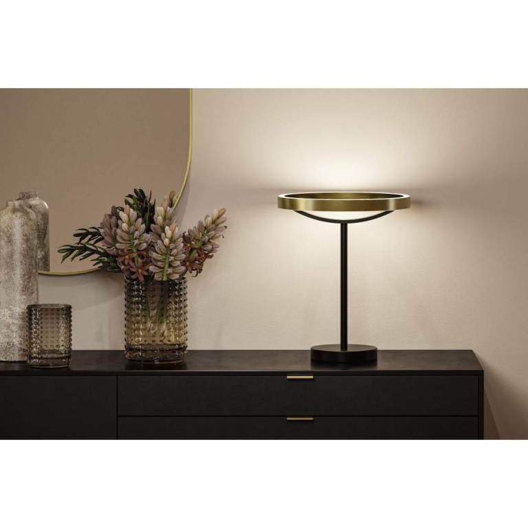 Paulmann LED Tischleuchte 3-Step-Dim Melira 2700K 580lm 10W Schwarz matt, Gold