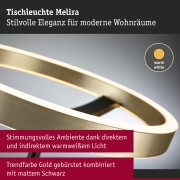 LED Tischleuchte 3-Step-Dim Melira 2700K 580lm 10W Schwarz matt, Gold