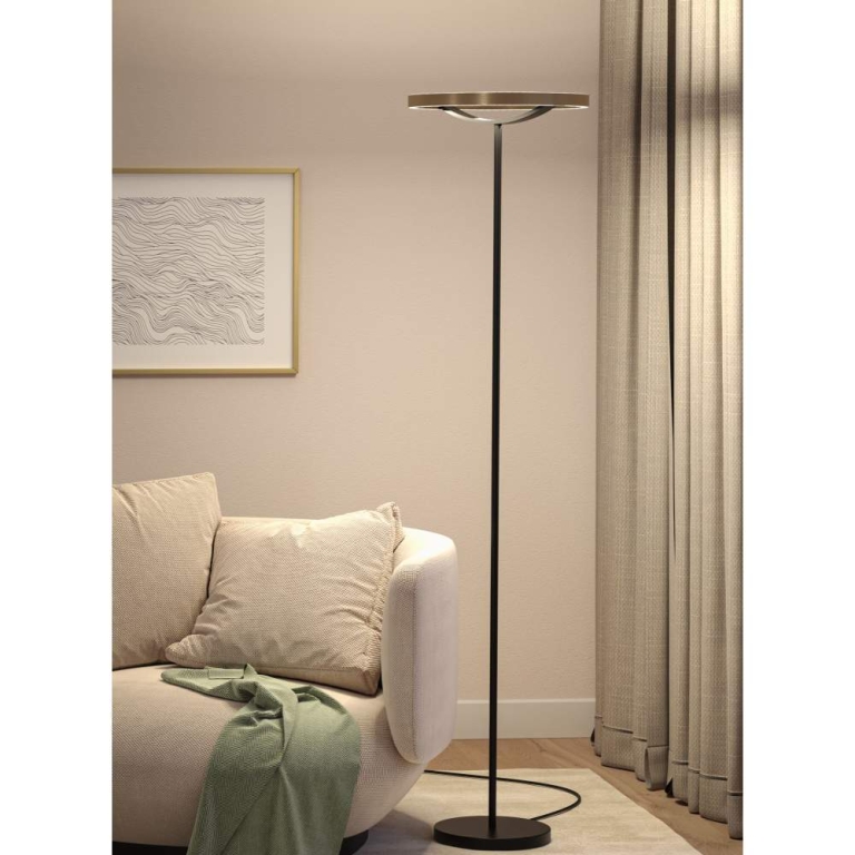 Paulmann LED Stehleuchte 3-Step-Dim Melira 2700K 1570mm 1025lm  17,5W Schwarz matt, Gold