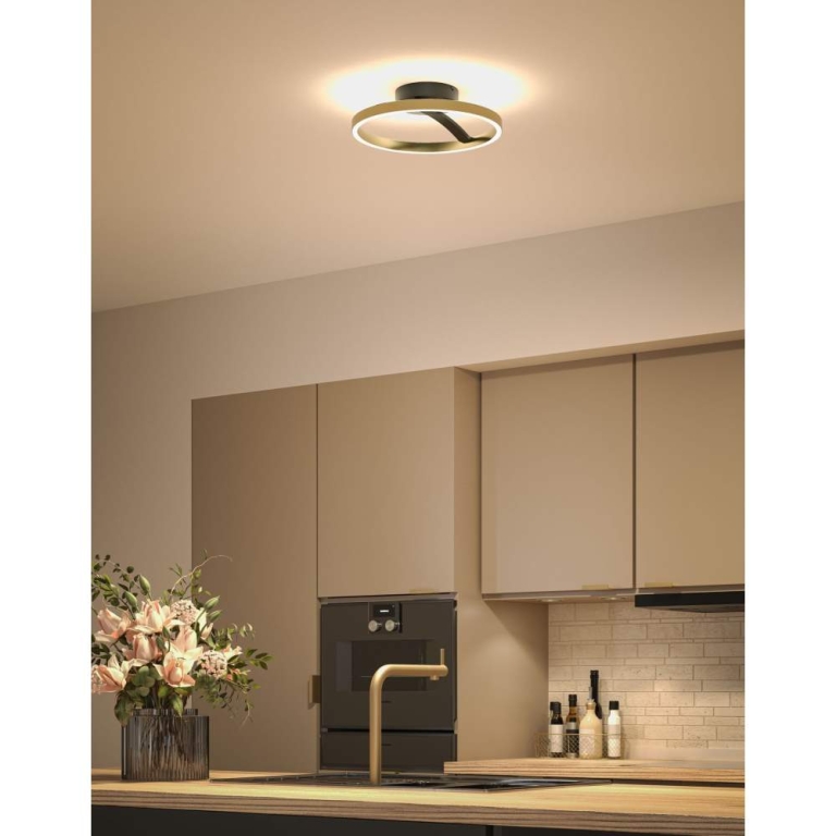 Paulmann LED Deckenleuchte 3-Step-Dim Melira 2700K 1690lm 230V 24W  Schwarz matt, Gold