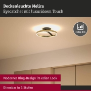 LED Deckenleuchte 3-Step-Dim Melira 2700K 1690lm 230V 24W  Schwarz matt, Gold