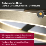 LED Deckenleuchte 3-Step-Dim Melira 2700K 1690lm 230V 24W  Schwarz matt, Gold