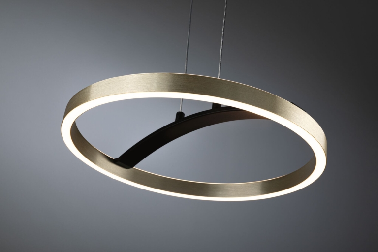 Paulmann LED Pendelleuchte 3-Step-Dim Melira 2700K 1690lm 24W Schwarz matt, Gold