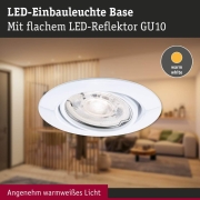 LED Einbauleuchte Base GU10 Flat schwenkbar 4W 400lm 230V  2700K Weiß