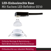 LED Einbauleuchte Base GU10 Flat schwenkbar 4W 400lm 230V  2700K Weiß