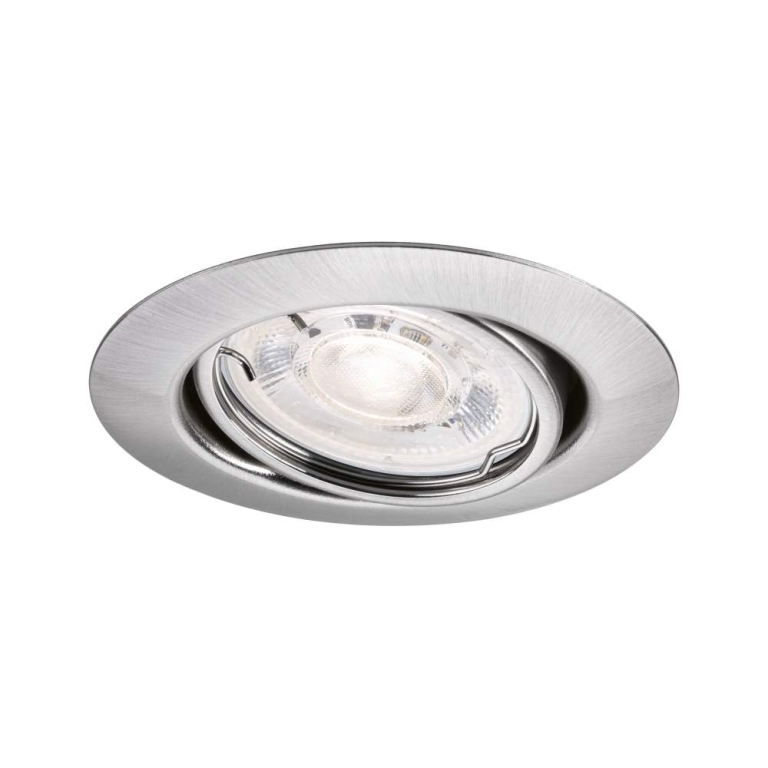 Paulmann LED Einbauleuchte Base GU10 Flat schwenkbar 4W 400lm 230V  2700K Eisen gebürstet