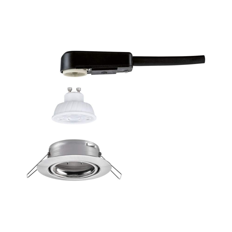 Paulmann LED Einbauleuchte Base GU10 Flat schwenkbar 4W 400lm 230V  2700K Eisen gebürstet