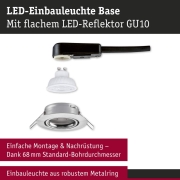 LED Einbauleuchte Base GU10 Flat schwenkbar 4W 400lm 230V  2700K Eisen gebürstet