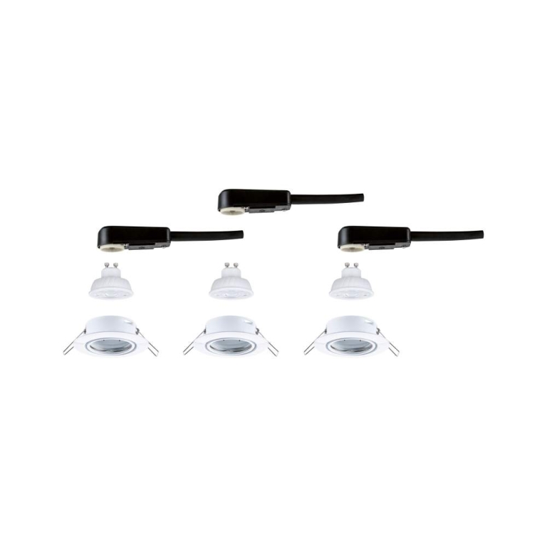 Paulmann LED Einbauleuchte Base GU10 Flat schwenkbar 3x4W 3x400lm 230V  2700K Weiß