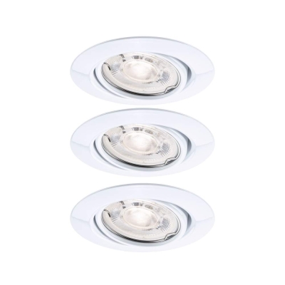 Paulmann LED Einbauleuchte Base GU10 Flat schwenkbar 3x4W 3x400lm 230V  2700K Weiß